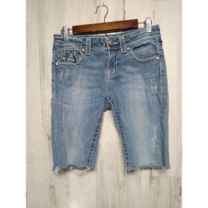 Miss Me Distressed Cuttoffs Flap Pocket 27